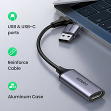 UGREEN 40189 USB-C to HDMI 2 in 1 HD Video Capture Card