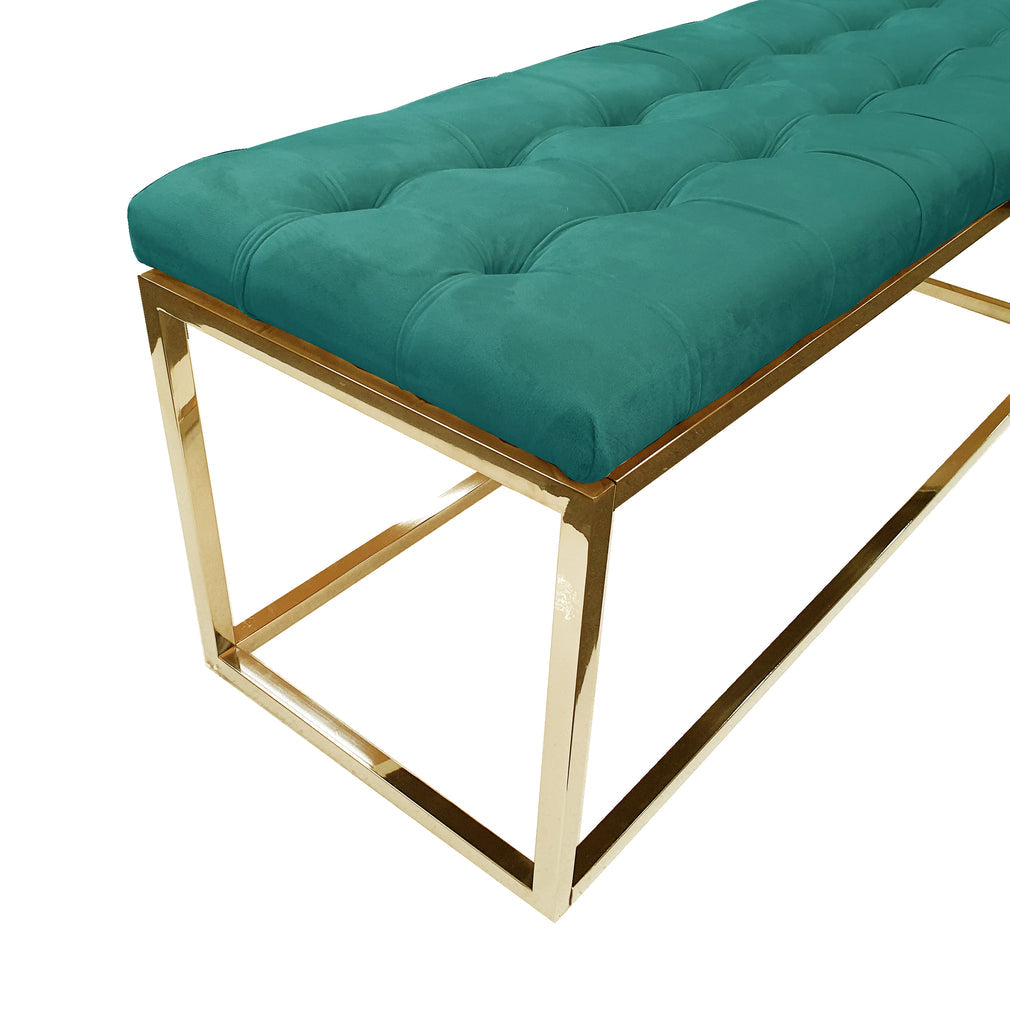 Holly Gold / Green Ottoman