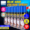 Party Central 12PCE Hair Spray Blue Long Lasting Non-Sticky 125ml