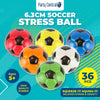 Party Central 36PCE Soccer Stress Balls High Quality Rubber Soft Toy 6.3cm