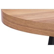 Petunia  Round Dining Table 120cm Elm Timber Wood Black Metal Leg - Natural