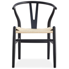 Anemone  Set of 2 Wishbone Dining Chair Beech Timber Replica Hans Wenger - Black