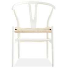 Anemone  Set of 2 Wishbone Dining Chair Beech Timber Replica Hans Wenger - White