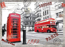 Jigsaw Puzzles 1000 Pieces for Adults London Impression Red Bus Telephone Booth Large Difficult Puzzles