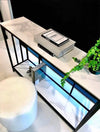 Interior Ave - Bronte Dual Layer Marble Stone Console - Marble & Black