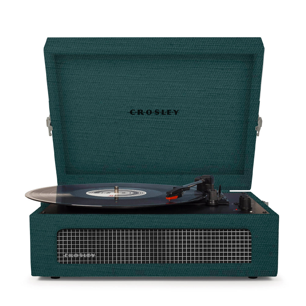 Crosley Voyager Bluetooth Portable Turntable + Entertainment Stand Bundle - Dark Aegean