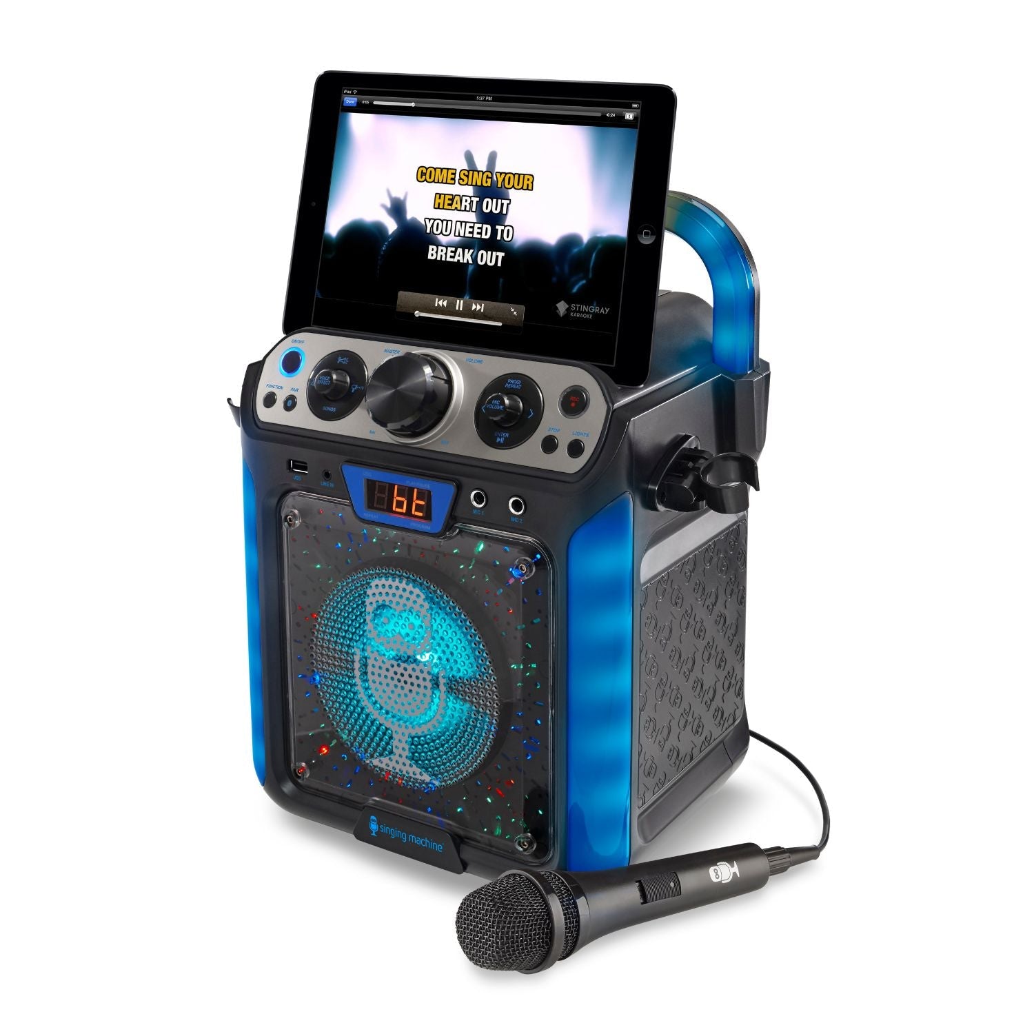 Singing Machine Groove Cube Hype Bluetooth Karaoke Machine