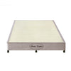 Mattress Base Ensemble King Size Solid Wooden Slat in Beige with Removable Cover