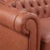 3+2 Seater Brown Sofa Lounge Chesterfireld Style Button Tufted in Faux Leather