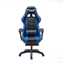 MASON TAYLOR S8003 Gaming Office Chair Home Computer Chairs Racing PVC Leather Seat - Blue