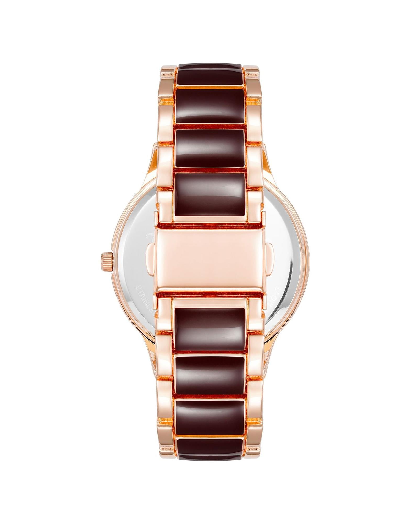 Rose Gold Analog Fashion Wristwatch One Size Women