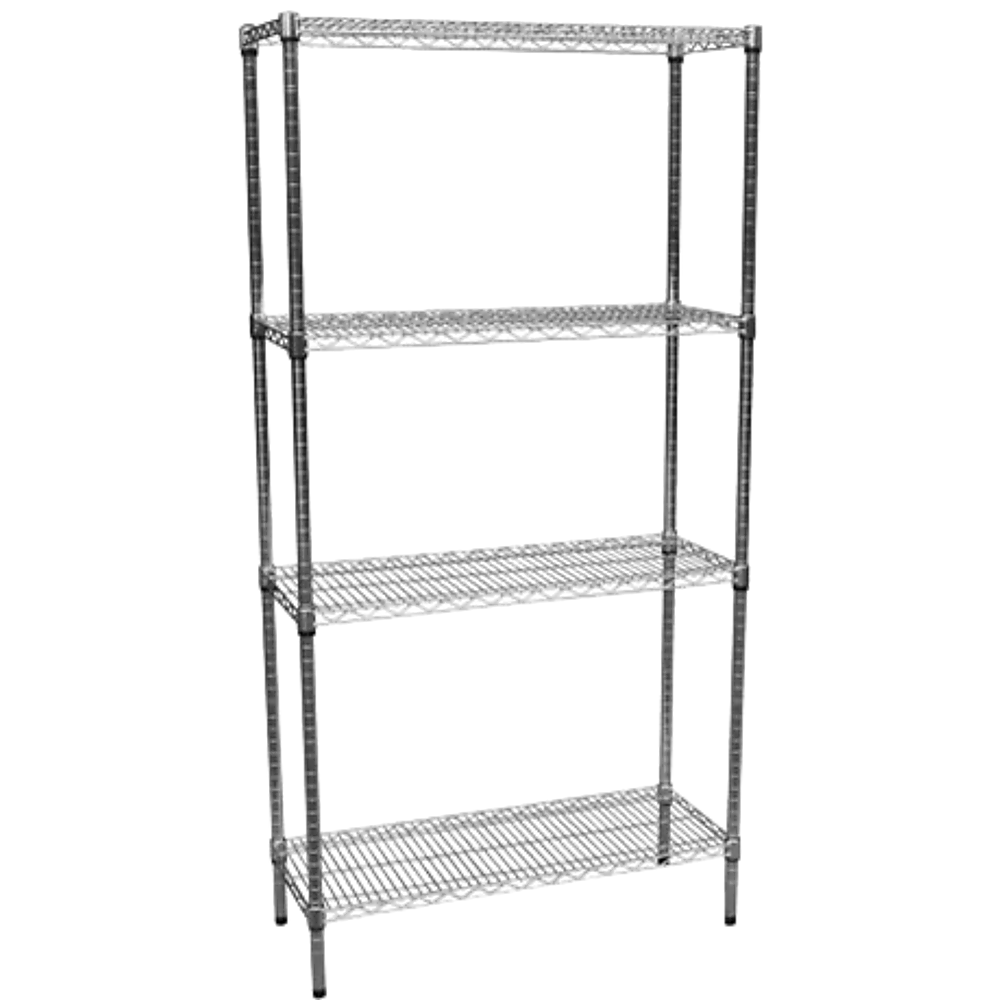 Modular Chrome Wire Storage Shelf 900 x 350 x 1800 Steel Shelving