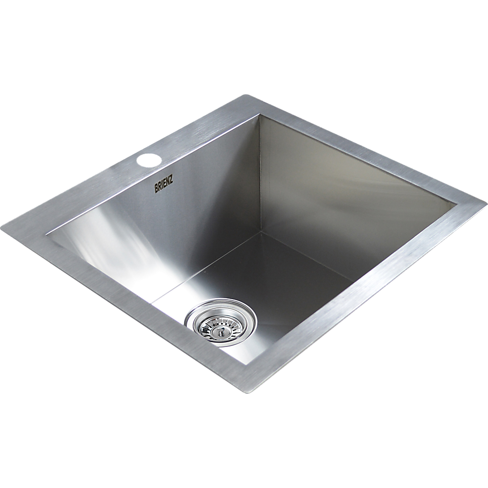 530x505mm Handmade Stainless Steel Topmount Kitchen Laundry Sink with Waste