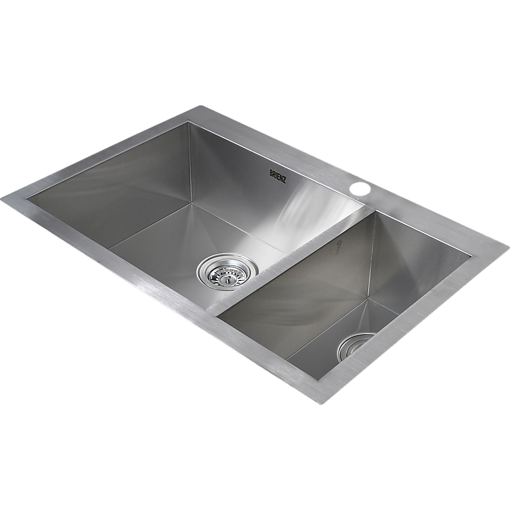 745x470mm Handmade Stainless Steel Topmount Kitchen Sink with Waste