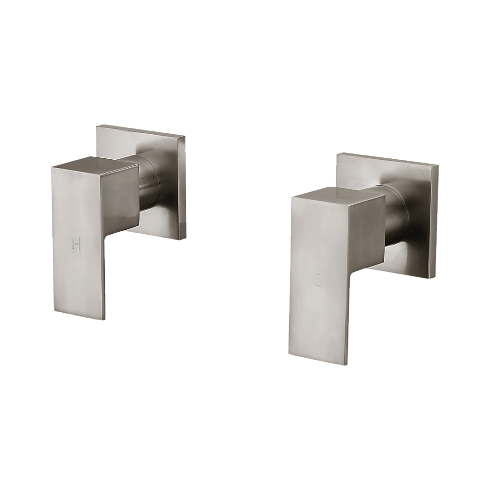 Chrome Shower/Bath Mixer Tap Set with Brushed Finish w/ WaterMark