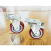 4 x 4" Heavy Duty PU Swivel Castor Wheels With Brake