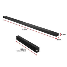 2.45m (8FT) Gymnastics Folding Balance Beam Black Synthetic Suede