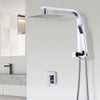 WELS 8" Rain Shower Head Set Square Dual Heads Faucet High Pressure With Mixer