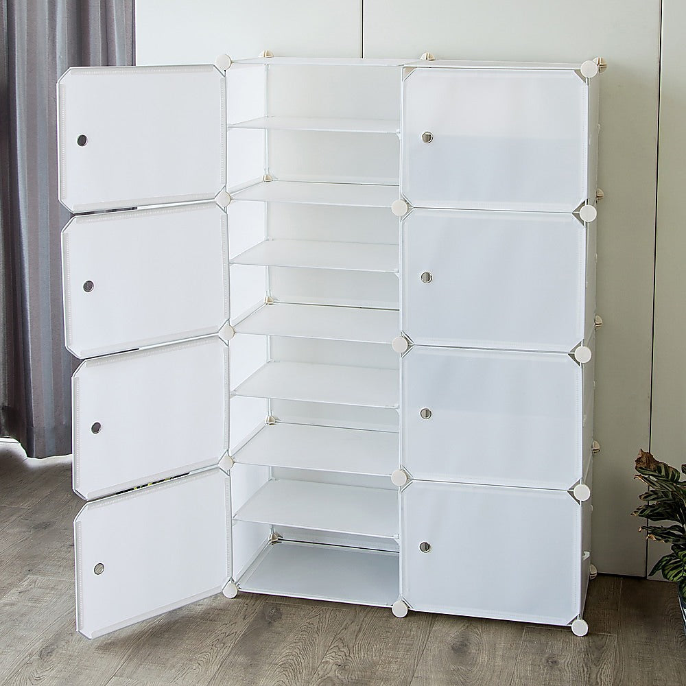 White Cube DIY Shoe Cabinet Rack Storage Portable Stackable Organiser Stand