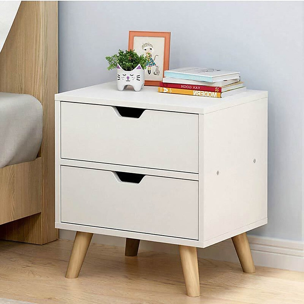 Bedside Tables Drawers Side Table Nightstand White Storage Cabinet Wood