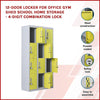 12-Door Locker for Office Gym Shed School Home Storage - 4-Digit Combination Lock