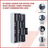 12-Door Locker for Office Gym Shed School Home Storage - 3-Digit Combination Lock