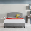 Linen Fabric Queen Bed Curved Headboard Bedhead - Night Ash