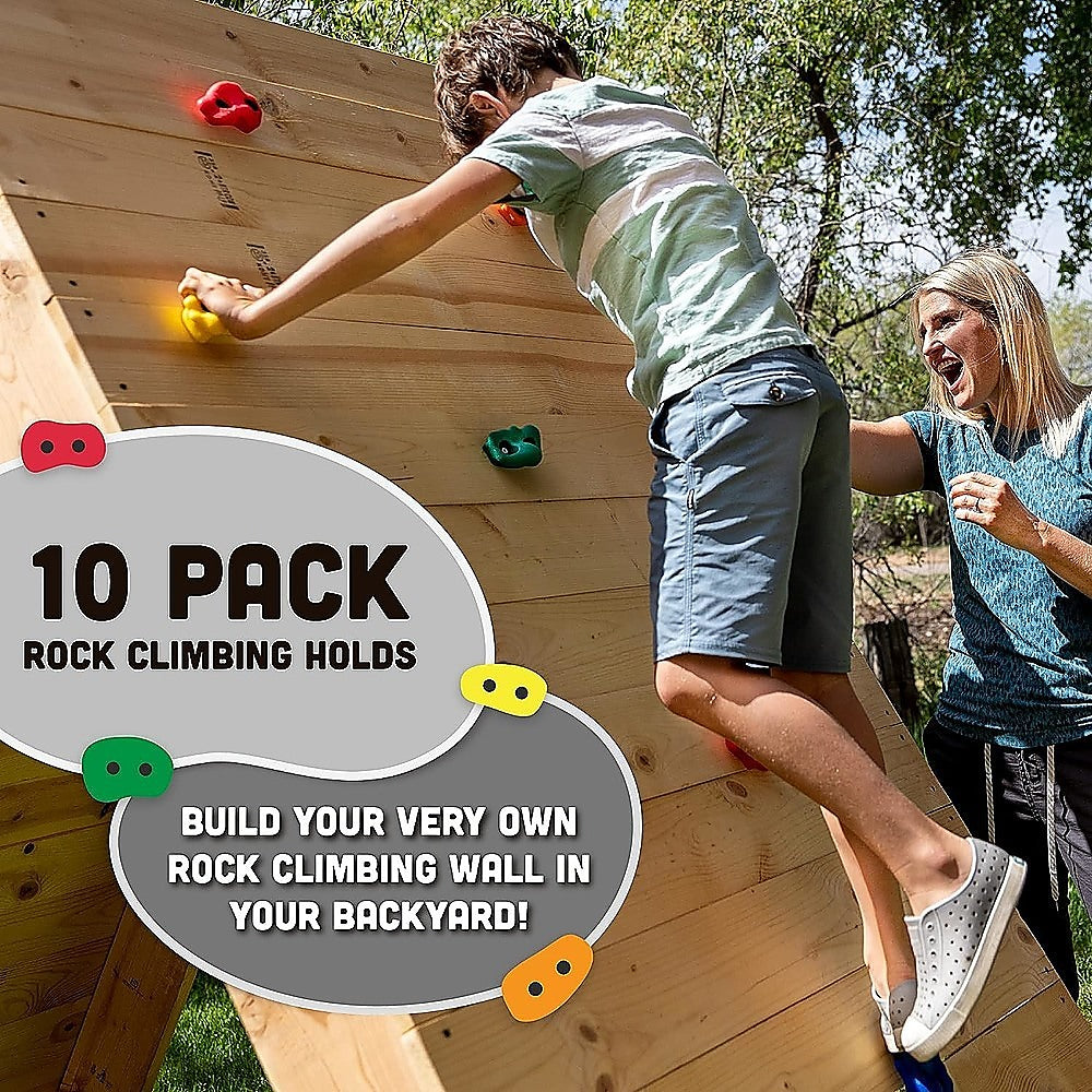 Deluxe 10 x Holds for Rock Climbing Wall Kids Outdoor Playground